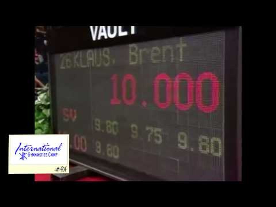 International Gymnastic Camp's #FlashbackFriday - Brent Klaus scores a 10 on vault!