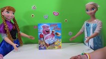 Antón Zampón juego de mesa - Elsa y Ana gigantes (Frozen) juegan con Antón Zampón - Juego Infantil