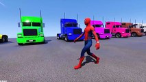 Learn Colors Cars & Trucks Funny Spiderman Cartoon for Kids with Nursery Rhymes Songs for Children