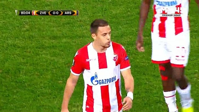Milan Rodic (Elbowing) Red Card HD - FK Crvena zvezda	0-0	Arsenal 19.10.2017