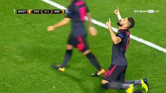 Olivier Giroud Super Goal HD - FK Crvena zvezda 0-1 Arsenal 19.10.2017