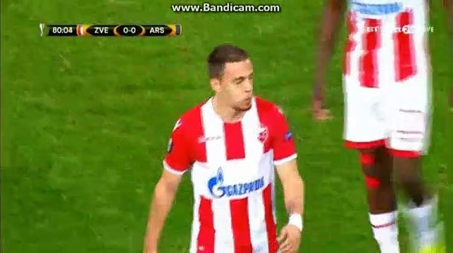 Milan Rodic Red Card HD - FK Crvena zvezda 0-0 Arsenal 19.10.2017
