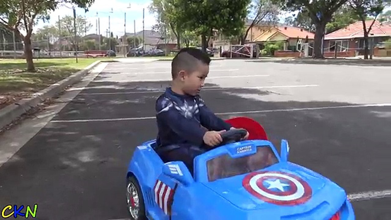 Marvel Avengers Captain America Kids Electric Ride On Car 6V Battery Powered Unboxing Ckn Toys