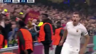 Edin Dzeko Goal - Chelsea vs AS Roma 2-3 Champions League 2017
