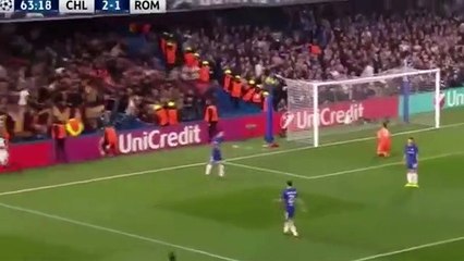 Edin Dzeko Goal - Chelsea vs AS Roma 2-3 Champions League 2017