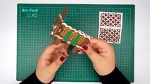 How to make a 3D christmas gingerbread house pop up card DIY (tutorial   free pattern)
