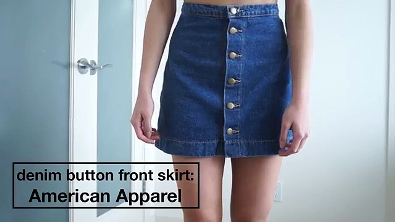 How I Style: Denim Front Button Skirt