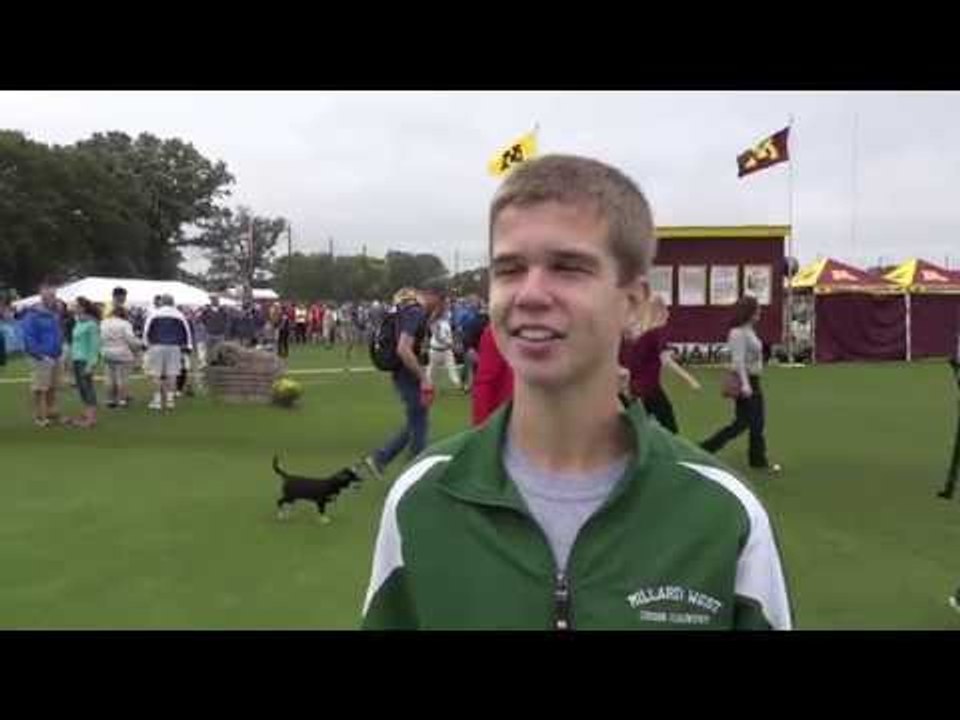 Seth Hirsch after winning the boys gold race at Roy Griak
