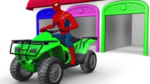 Superheroes Hombre Araña aprender colores con Spiderman en ATV para niños en español | 3D