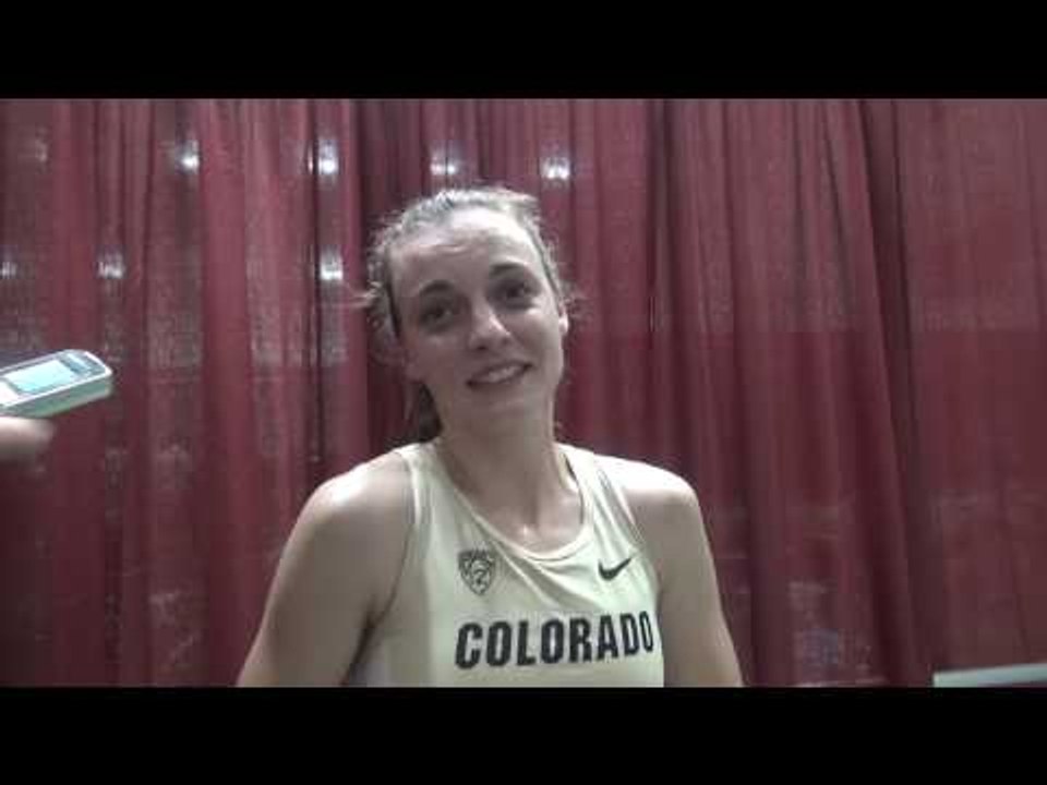 Dani Jones after using killer kick to win the 2017 NCAA Indoor 3K title