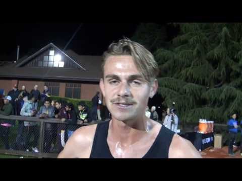 Jack Rayner after taking down an Olympic gold medalist at Payton Jordan