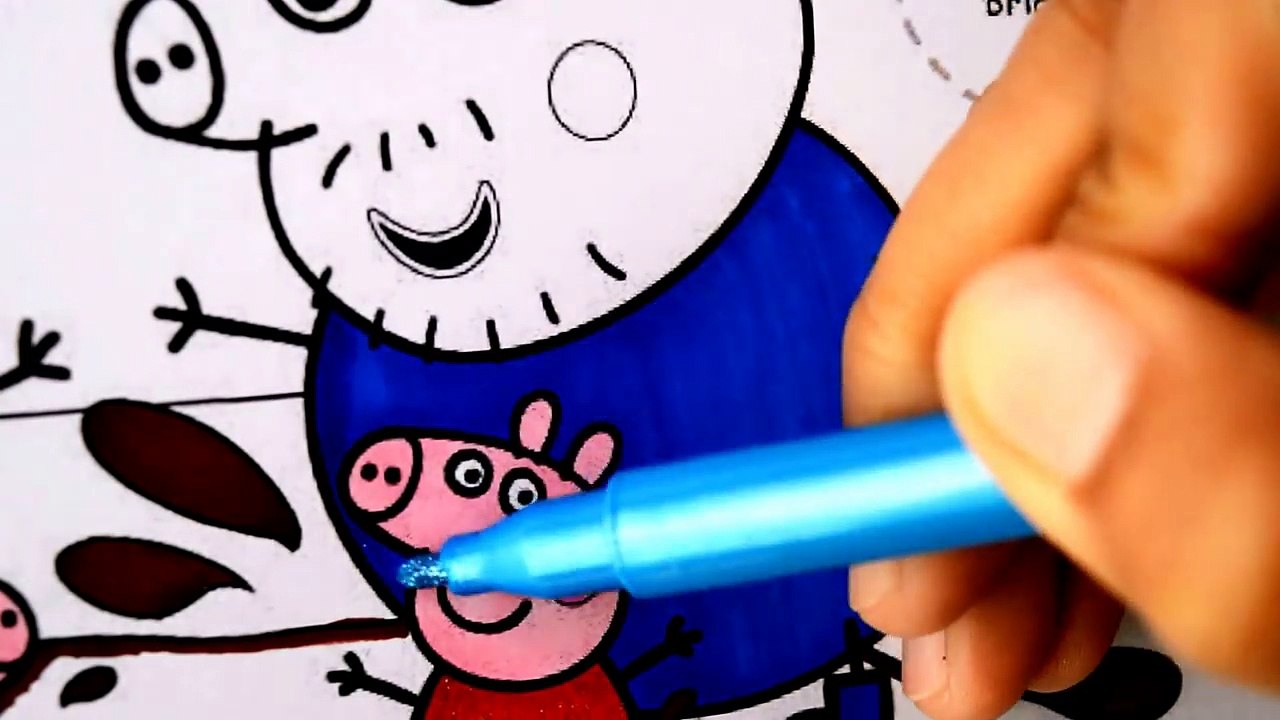 Peppapig In a Rainbow Color Coloring Book Page Fun for kids to Learn Art kids songs