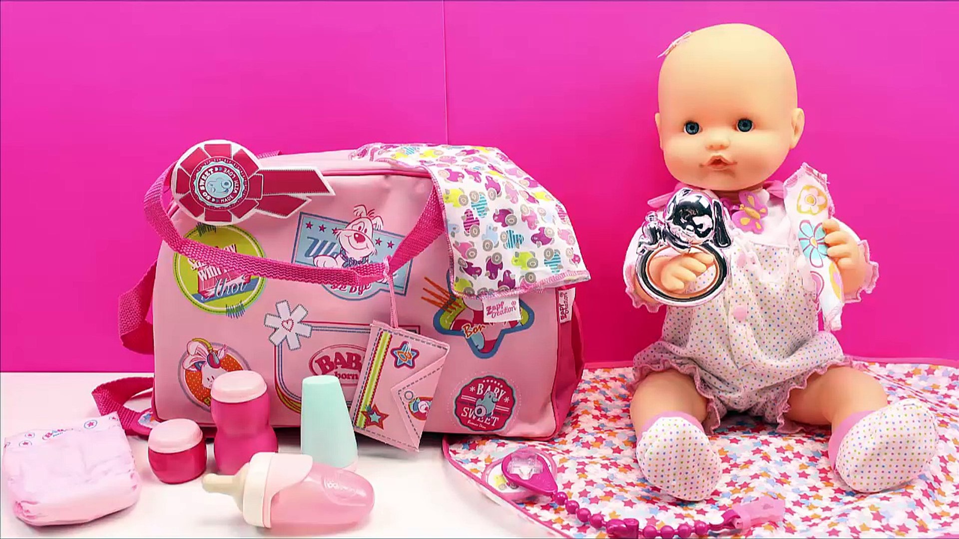 Bolso Cambiador y Accesorios para la muñeca Bebé Baby Born | La Bebé Nenuco  hace popó─影片 Dailymotion