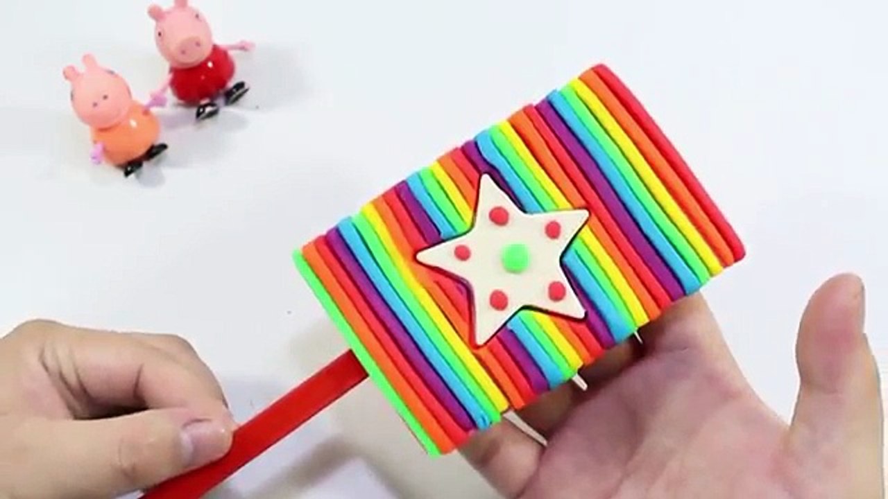 Learn Colors Play Doh Stop Motions Ice Cream Popsicle with Peppa Pig! Nursery Rhymes