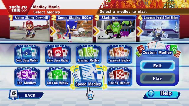 Mario and Sonic at the Sochi new Olympic Winter Games - Speed Medley (Wii U)