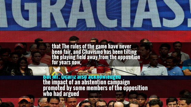 Venezuelan Opposition Denounces Latest Vote as Ruling Party Makes Gains