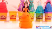 Learn Colors Play Doh Disney Princess Dresses Belle Elsa Ariel Magiclip