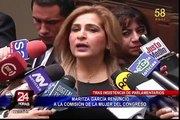 Tras insistencia de parlamentarios: Maritza García renunció a comisión de la Mujer