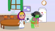Masha and Dora Hulk Gets Sick Needs Shot Superheroes in Real Life Finger Family Nursery Rhymes