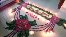 Happy New Year Rangoli 2017 - beautiful and easy Kolam / Muggulu Designs - By MAYA!