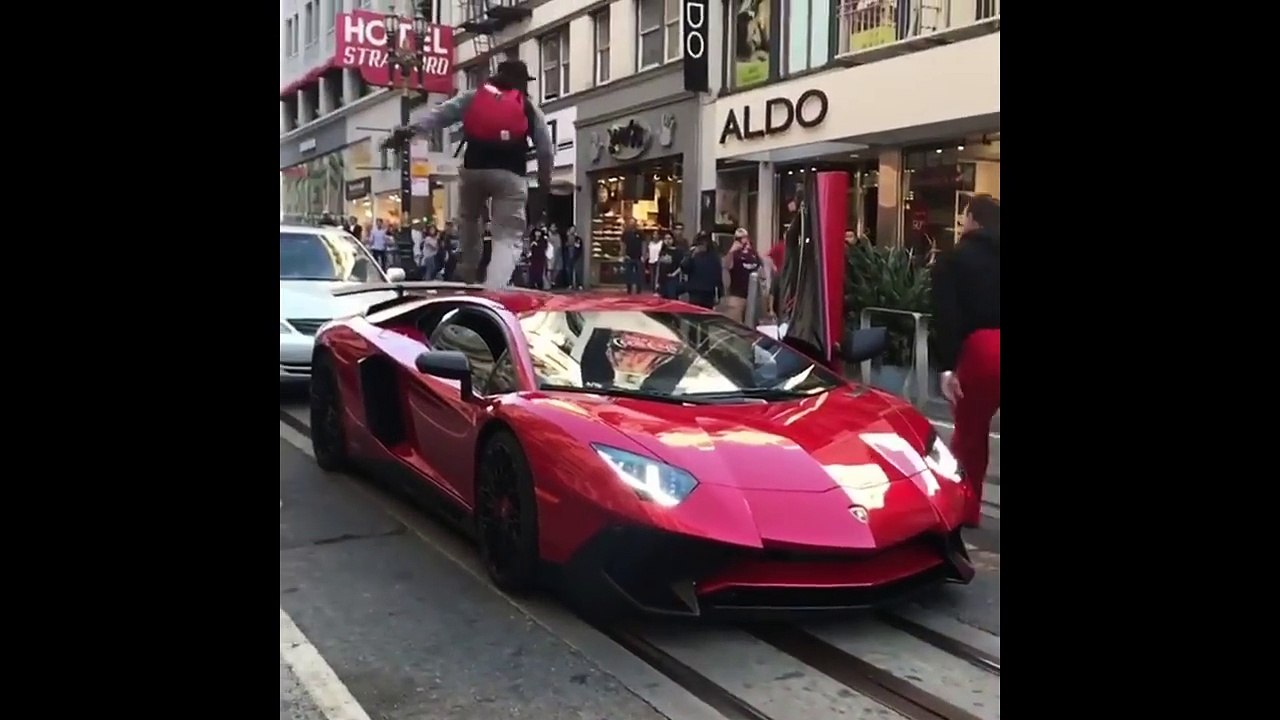 Man jumps on lambo