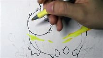 Como Dibujar a SNORLAX (Pokemon) con Marcadores y Lapices de Colores. How to Draw SNORLAX (Pokemon).