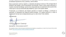 Puigdemont: Si Gobierno impide diálogo el Parlament podrá votar independencia