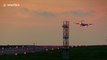 Flybe plane lands in crosswinds during Storm Ophelia