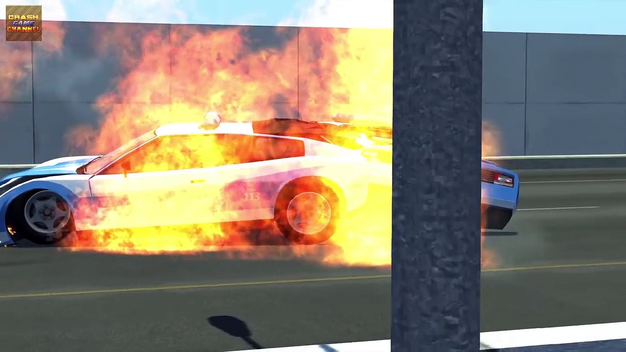 Police Chase Fails Roadblocks high speed crashes BeamNG Drive #1