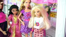 Disney Princess Rapunzel Ruins Barbies Hair at Style Beauty Doll Salon