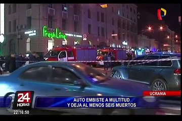Ucrania: auto embiste a multitud y deja al menos seis muertos