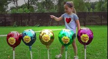 Bad Kid Learn colors with Balls in Pool Candy Giant Chupa Chups Baby Songs nursery rhyme for kids