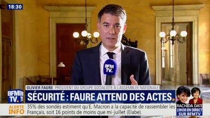 Le député Olivier Faure, Président du groupe Nouvelle Gauche, sur le plan sécurité dévoilé par Emmanuel Macron