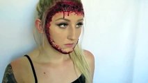 Gory Reattached Face Halloween Makeup Tutorial
