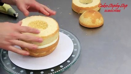 Huge Kinder Surprise Cake with SURPRISE TOY Inside How To Make by Cakes StepbyStep