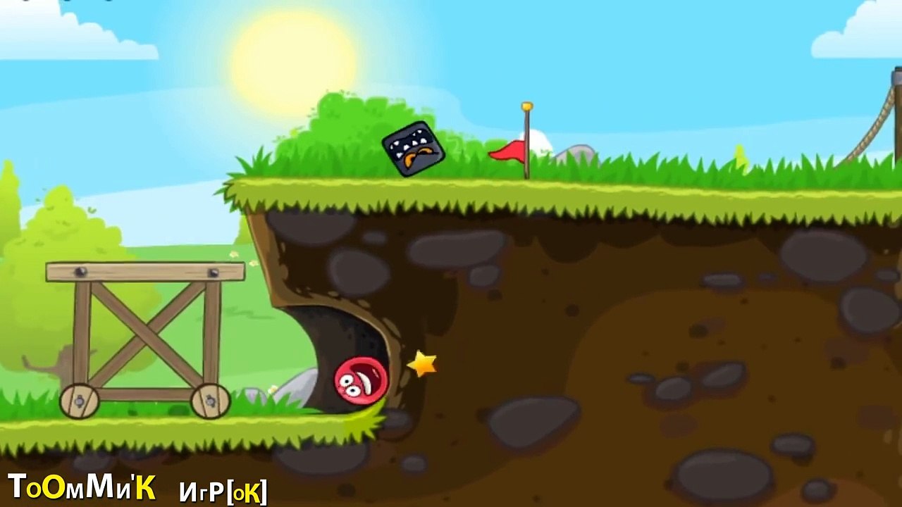 КРАСНЫЙ ШАР против ЧЁРНОГО КВАДРАТА [1] Серия. Игра как Мультик для детей малышей - игра RED BALL