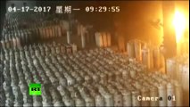RAW: Gas cylinders explode at filling station in China