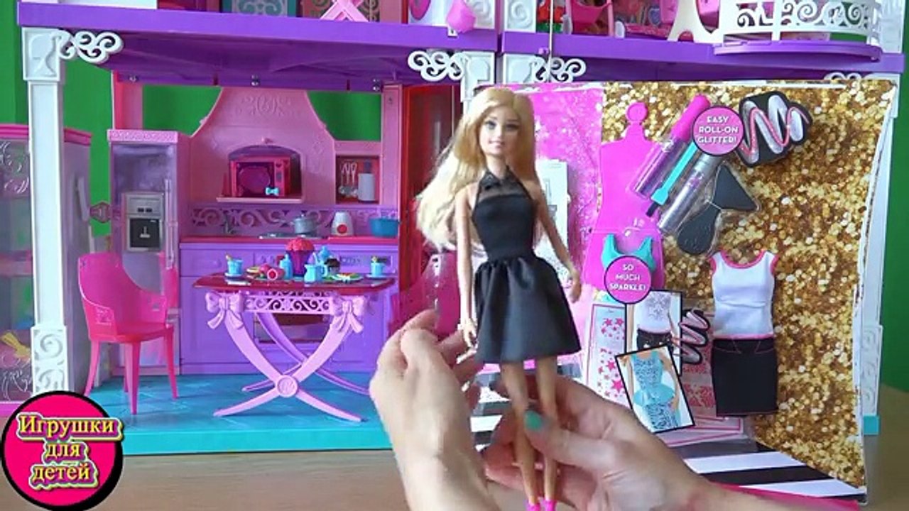 Распаковка, новая игрушка Barbie Sparkle Studio, создай свой блестящий наряд для куклы Барби