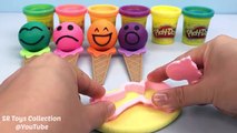 Play Doh Sparkle Ice Cream Scoops Smiley Face Learn Colors Surprise Toys Disney Princess Toy Story