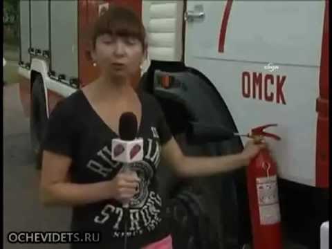 Yangın söndürme tüpü Rus muhabiri canlı yayında uçurdu