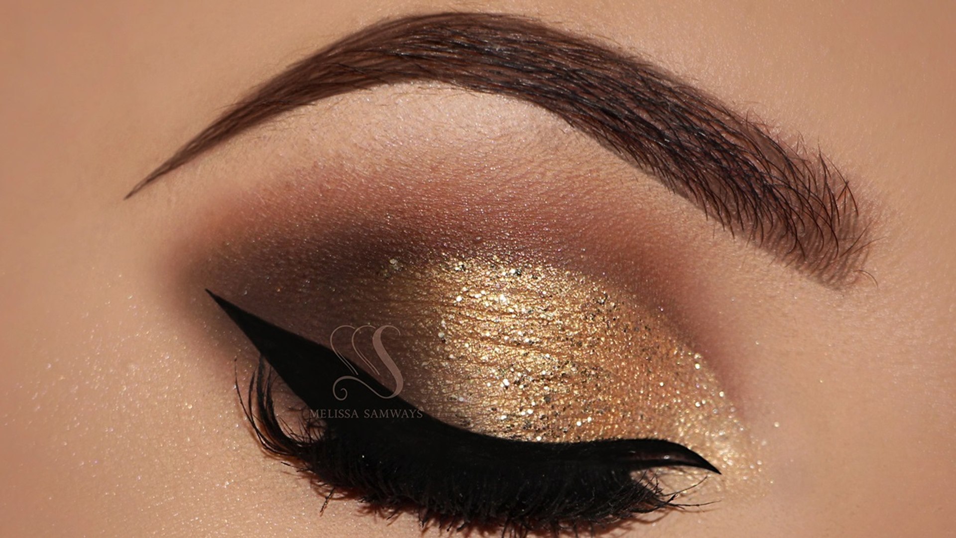 Brown Smokey Eyes & Glitter Makeup | Melissa Samways - Dailymotion