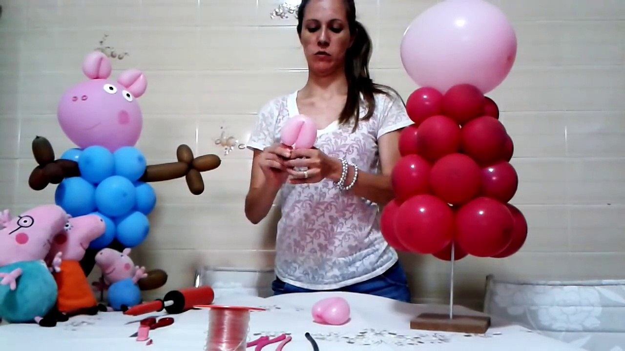 Como fazer Peppa Pig de Bexiga - Balão