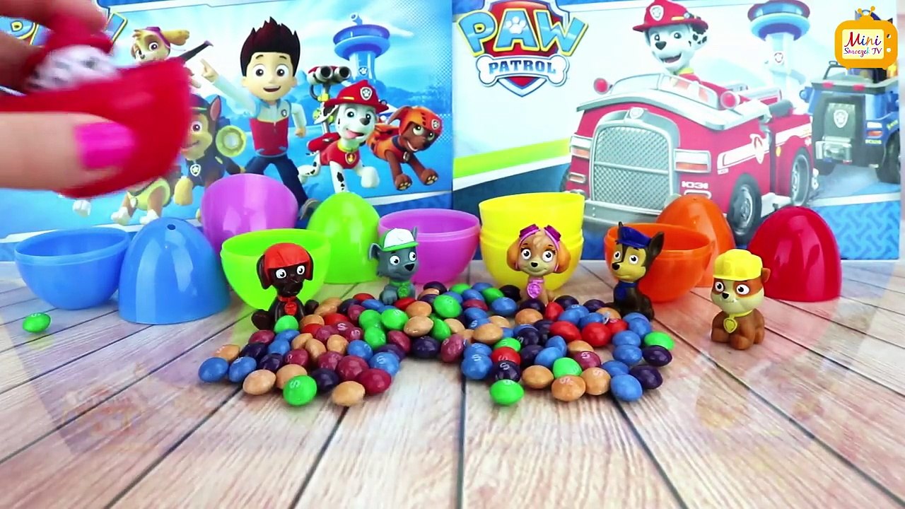 Psi Patrol Marshall Skye Rubble Zuma Rocky Chase - Jajka, Zabawa i Nauka Kolorów Dla Dzieci