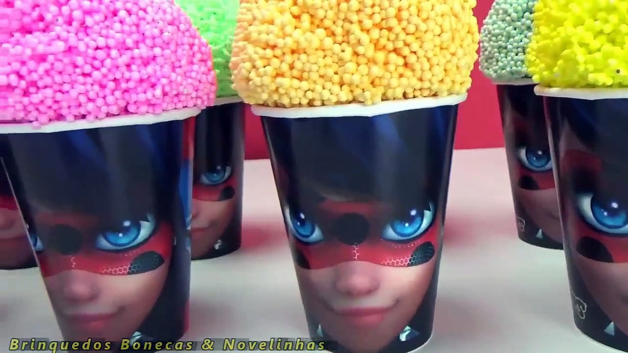 Miraculous Ladybug Copos Surpresas Massinha de Espuma Foam Clay as Aventuras de Ladybug Em Português