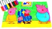 Daddy pigs old chair Learning Coloring Book Pages, Art Colors for Kids with Colored Markers