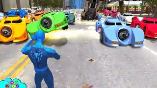 SPIDERMAN & BATMAN CARS COLORS EPIC PARTY - Nursery Rhymes Songs for Children