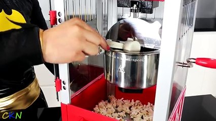 Making Chocolate Popcorn With Little Batman And Mumma Bat Kids Superhero Funtime At Home Ckn Toys