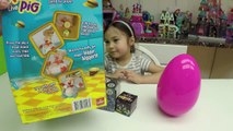POP THE PIG Family Fun Game for Kids   Big Egg Surprise Opening Toys Kinder Egg SpiderMan ToysReview