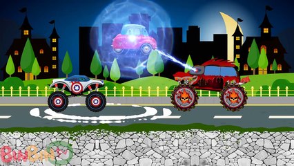 Good vs Evil |Captain American Truck | Scary Monster Trucks For Children | Construction Vehicles