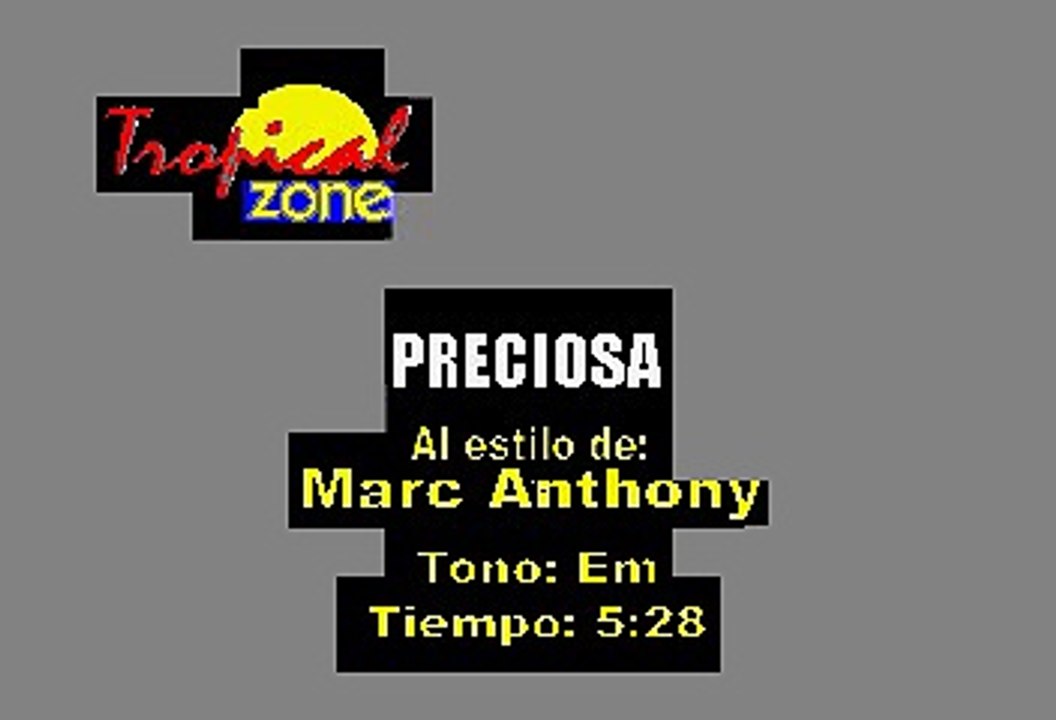 Marc Anthony  - Preciosa (Karaoke)